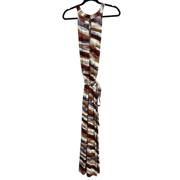 Ilse Jacobsen Multi Abstract Print Soul Fade Sleeveless Halter Belted Dress XS - Picture 6 of 6